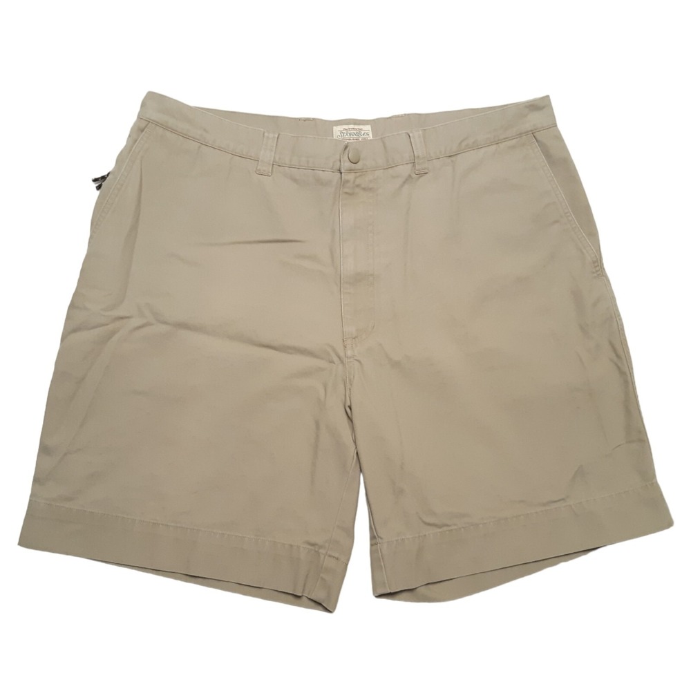 St. Johns Bay Chino Shorts Mens 40 Tan Khaki Cotton Utility Minimalist Gorpcore